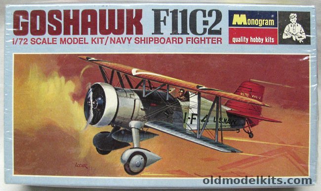 Monogram 1/72 Curtiss F11C-2  Goshawk - Blue Box Issue, PA210-70 plastic model kit